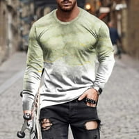 Muške majice grafički klirens muškarci ležerni okrugli vrat dugi rukav pulover tiskana majica bluza