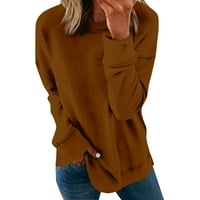 + Predimenzionirane dukserice s okruglim vratom ženske Ležerne pulovere s okruglim vratom lagane modne majice