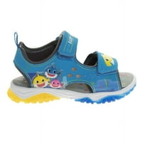 Sportske sandale s otvorenim nožnim prstima za malu djecu na kuku i petlju - plava i žuta, 10