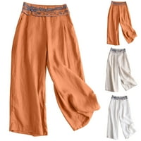 Ženske casual hlače u punoj dužini, Pune dužine, jednobojne, široke narančaste hlače za juniore, Veličina, Veličina,