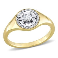 Miabella Ženska karat T.W. Dijamantni 14KT dvobojni žuti i bijeli zlatni halo zaručnički prsten