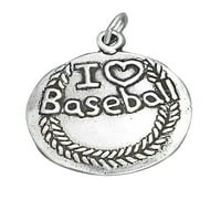 Ogrlica s privjeskom od srebra od 20 komada Bo lanac volim bejzbol