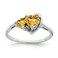 Prsten dragulja s bijelim zlatom od iskonskog zlata