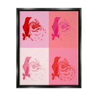 Pop stil Pink Djed Mraz odmor grafička umjetnost Jet Black Framed Art Print Wall Art