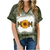 Topovi za žene, elegantne Ležerne ljetne košulje s dekolteom u obliku slova mama sa suncokretom, labavi kroj,