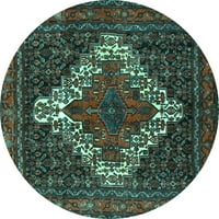 Ahgly Company zatvoreni okrugli perzijski tirkizno plavi tradicionalni prostirke, 4 'krug