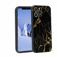 Zlatno i crno-marble futrola za iPhone Pro za žene darovi muškaraca, mekani silikonski stil šok-zlatno-crni-marble