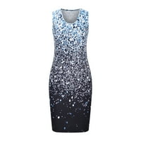 Mini haljine za žene Ljetni Prodajni klirens Ženski bodycon ugradbeni ljetni haljini Print okrugli vrat Slim haljina