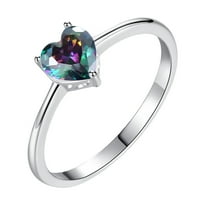 Srebrni prstenovi popularni nakit ženski prsten Prsten Za Srce Ljubav Srce šareni prsten od cirkona Ženski vjenčani