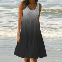Ženske ljetne haljine casual odmor print za zabavu bez rukava Summer Maxi haljine za žene plažu