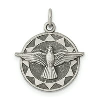 Karat od sterling srebra, starinski privjesak s medaljom Duha Svetoga, ogrlica od lanca od sterling srebra od