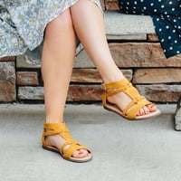 Tvrtka Brinli. Ženske udobne pletene sandale s t-remenom