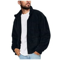 Muški kardigan za muškarce pahuljasta Šerpa jakna ležerna zimska gornja odjeća s ovratnikom s patentnim zatvaračem