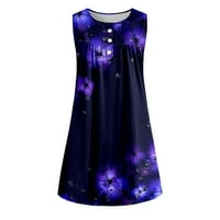 Ženska ljetna ležerna haljina s izrezom i gumbima u obliku slova U, Plus size retro, šarena cvjetna ležerna Haljina,