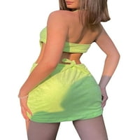 Ženska seksi mini suknja na otvorenom, ljetna Temperamentna jednobojna kratka haljina s okruglim vratom bez rukava