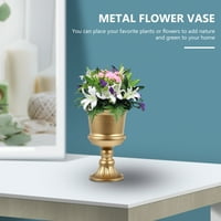 Cvjetna vaza urn saditelj metal lonac vjenčane zlatne vaze stoji trubač središnji dijelovi stup vanjski biljni