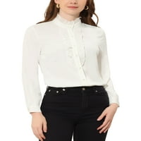 Jedinstveni prijedlozi ženska Vintage košulja s volanima s imitacijom vrata uredska bluza na kopčanje
