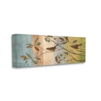 Kolagirana ptica priroda silueta botanička i cvjetna grafička umjetnička galerija zamotana platna za tisak zidne
