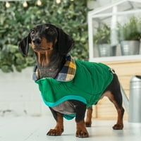 Pet staza jakna za pse reverzibilna odjeća elastofit vodootporna za male srednje velike pse kućne ljubimce, zelena,