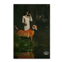 Prepoznatljiva likovna umjetnost snovi o tigrovima i mjehurićima na platnu Daniela Eskridgea