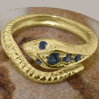Britanci su napravili 9k žuti zlatni prsten s prirodnim safirnim ženskim pojasom prstena - Opcije veličine - Veličina