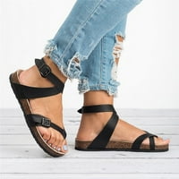 Ženske sandale ženske sandale ženske Rimske Vintage sandale Plus size kožne sandale s debelim potplatom i šiljastim