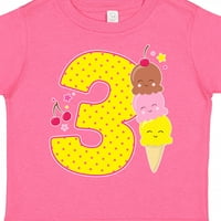 Ružičasta majica sa sladoledom za treći rođendan za mlađeg dječaka ili djevojčicu
