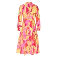 Haljine Za Žene, Ležerne haljine s cvjetnim printom dugih rukava, zavojne duge haljine s izrezom u obliku slova