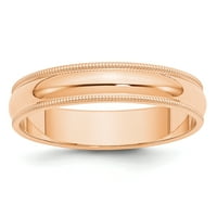 Primarno zlato, karatno ružičasto zlato, polirani polukružni prsten veličine 10