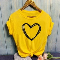 Adviicd bluza ženske majice s V-izrezom pola rukava labave košulje ležerne čvrste osnovne vrhove žute s