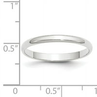 Zaručnički prsten od djevičanskog bijelog karatnog zlata, polukružni, veličine 12