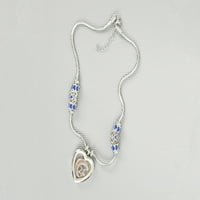 Ženski plavi ton Početna ogrlica za ormarić za srce od ružičaste kutije