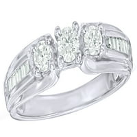 10K Bijeli prirodni dijamantni zaručnički prsten od bijelog zlata