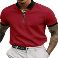 Ljetni vrhovi kratkih rukava, majice s patentnim zatvaračem za muškarce, ležerna polo majica u boji, tenis jednobojna