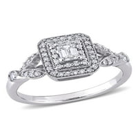 Carat T.W. Dijamantni 10KT Filigree zaručnički prsten od bijelog zlata