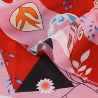 Ženske haljine jedno rame mini modni mini cvjetni kratki rukavi Ljetna haljina ružičasta xl