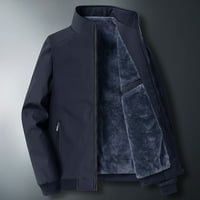 Donja jakna U donjem rublju-Modni ležerni široki plišani debeli ovratnik s dugim rukavima s džepom s patentnim