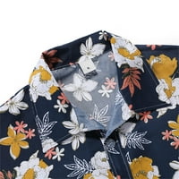 Wendunide Polo majice za muškarce proljeće s tiskanim okretnim ovratnikom casual labave košulje s kratkim rukavima