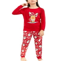 Za žene, muškarce i djecu, mekani obiteljski pidžama Set s okruglim vratom i elastičnim elastičnim strukom, pidžama