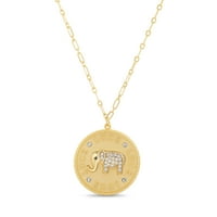 18K Zlatni sterling srebrni kubični cirkonijski slon kovanica privjesak ogrlica na lancu veze s jastogom od jastoga