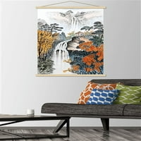 Kineski krajolik s vodopadima zidni plakat u drvenom magnetskom okviru, 22.37534
