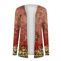 Kardigans stabilna odjeća ženski tisak s dugim rukavima prednji kardigan tiskana gornja lagana jakna ružičasta