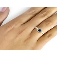 Jewelersclub Sapphire Ring Birthstone nakit - 0. Carat Sapphire 14K Zlatni nakit od srebrnog prstena s bijelim