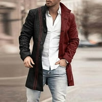 Muškarci Business Warm formalni kaput rov casual s jednim prljavštinom jakne crvene l l