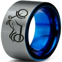 Volframski prsten za motocikl, motociklistički bicikl, za muškarce, za žene, udobno pristajanje, Plava, Ravna,