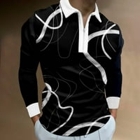 Mužjaka casum jesen 3D majica za ispis skrenite ovratnik dugih rukava majica