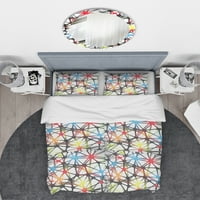 DesignArt 'Triangularna apstraktna crno -bijela obloga 3D ilustracija' Modern & Contemporary Duvet Cover Set