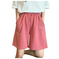 Ženske ljetne kratke hlače s elastičnim strukom, obične Ležerne široke kratke hlače širokih nogavica, kratke hlače