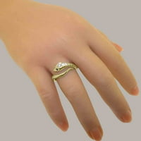 Ženski prsten od prirodnog dijamanta i safira od 9 karatnog žutog zlata britanske proizvodnje - opcije veličine-veličina