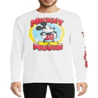 Disney Mickey Mouse Men's & Big Mens Graphic Tee s dugim rukavima, veličinama S-3xl
